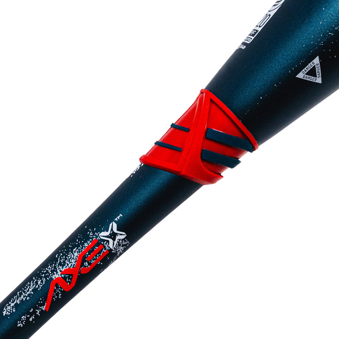 Axe Fury Bravo USSSA Slowpitch Bat 1 oz Endloaded 12” Barrel Flared Handle — Flared knob detail view