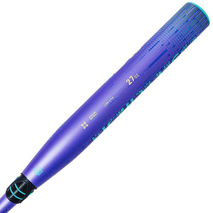 Axe Disturbance USA Slowpitch Bat Endloaded Flared Handle — endcap detail showing endload weight