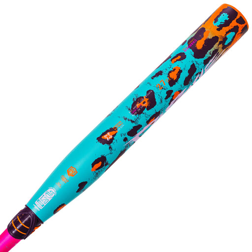 Axe Dabacle Dual Stamp Slowpitch Bat Endloaded Flared Handle — barrel detail, Hyperflex composite