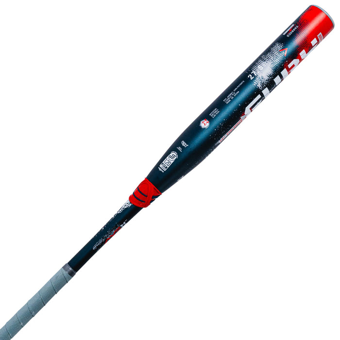 Axe Fury Bravo USSSA Slowpitch Bat 1 oz Endloaded 12” Barrel Flared Handle — endcap detail showing 1 oz endload weight