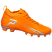 Phenom Elite Quantum Speed 2.0 orange football cleat — low-cut speed cleat, side view