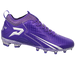 Phenom Elite Quantum Speed 2.0 purple football cleat — low-cut speed cleat, side view