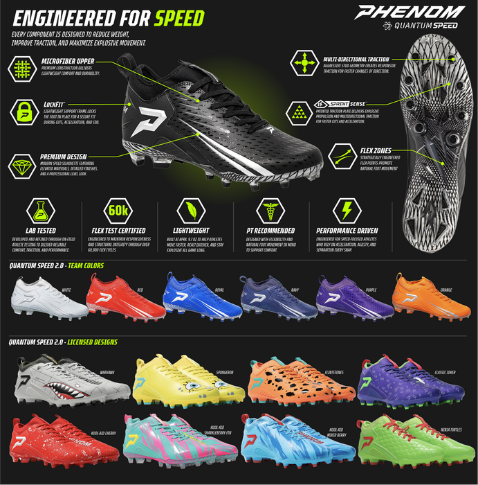 Phenom Elite Quantum Speed 2.0 Football Cleats - Team Colors