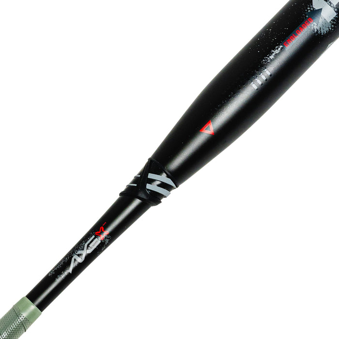 Axe Fury Bravo USSSA Slowpitch Bat Endloaded Flared Handle — endcap detail showing endload weight
