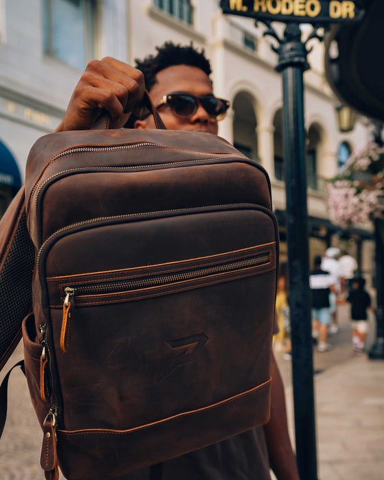 Phenom Elite Heritage Leather Backpack, coffee, from the Luxury Warhawk drop