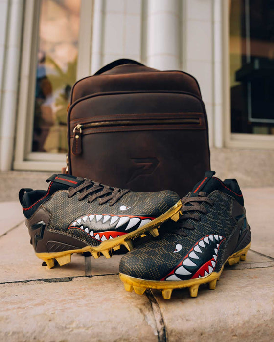 Phenom Elite Heritage Leather Backpack in distressed coffee leather