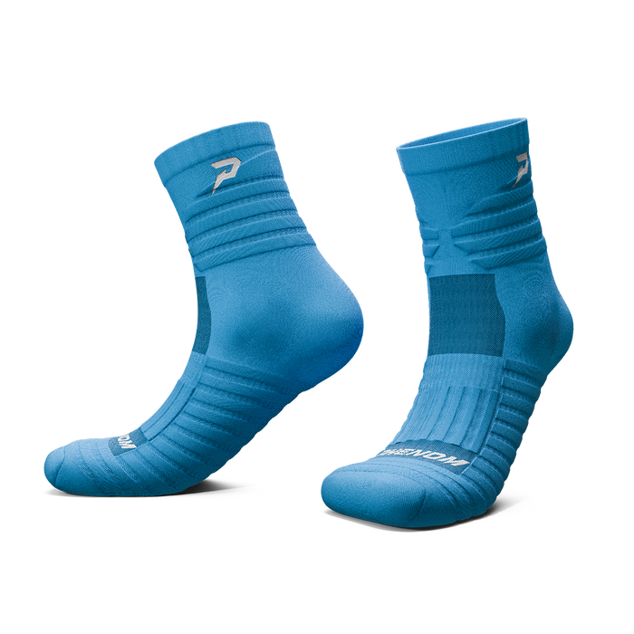 Phenom Elite Quantum Knit padded quarter socks — columbia blue, performance baseball and softball socks