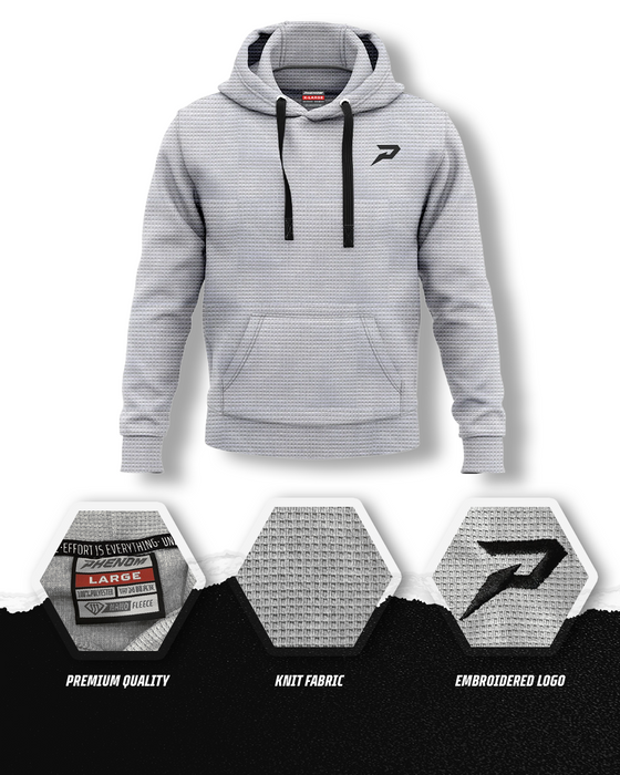 Phenom Elite Baseball Waffle Knit Hoodie — detail of waffle-knit fabric texture