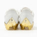 Phenom Elite Quantum Carbon Gold Rush White & Gold cleat — side profile, low-cut speed silhouette