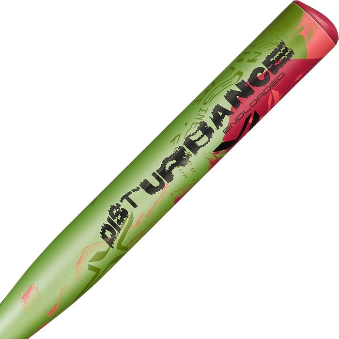 Axe Disturbance USA Slowpitch Softball Bat Endloaded Flared Handle — barrel detail, Hyperflex composite
