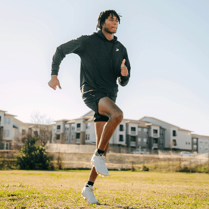 Phenom Elite Baseball Nano Fleece short sleeve performance hoodie — brushed-fleece interior texture detail