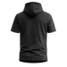 Phenom Elite Baseball Nano Fleece short sleeve performance hoodie — back view of heather black hoodie