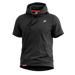 Phenom Elite Baseball Nano Fleece short sleeve performance hoodie — heather black, lightweight brushed interior, youth and adult sizes