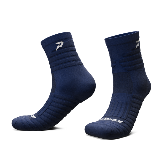 Phenom Elite Quantum Knit padded quarter socks — navy, performance baseball and softball socks