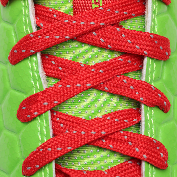 Phenom Elite Raphael cleat — close-up of laces and red-mask detailing