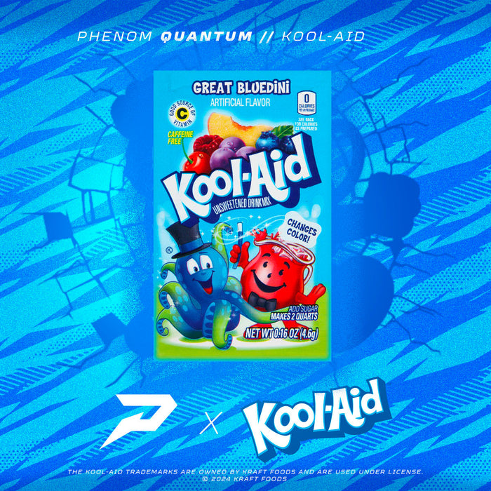 Phenom Elite Kool-Aid Bluedini launch graphic — packet visual