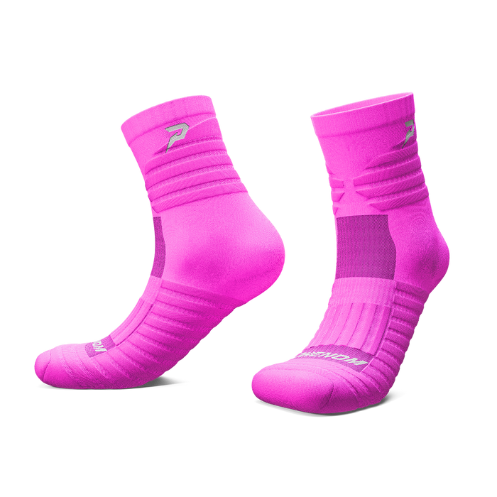 Phenom Elite Quantum Knit padded quarter socks — pink, performance baseball and softball socks