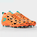 Phenom Elite x Warner Bros Flintstones Bedrock Blitz cleat — Quantum Speed orange low-cut speed cleat, hero shot