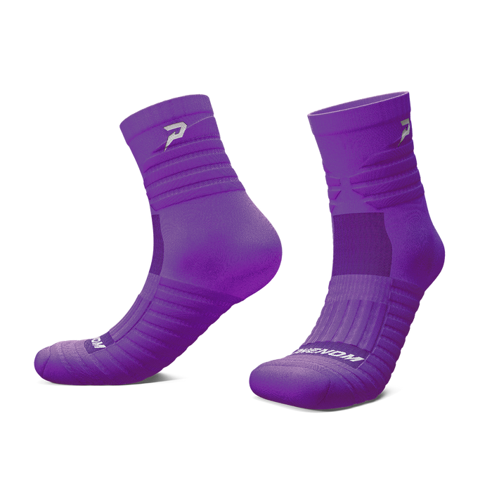 Phenom Elite Quantum Knit padded quarter socks — purple, performance baseball and softball socks