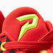 Phenom Elite Quantum Carbon Red Leopard cleat — close-up of tongue and branding