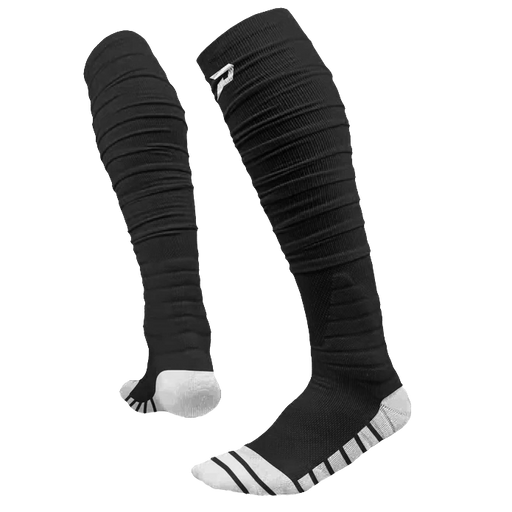 Phenom Elite Quantum Knit extra-long padded scrunch socks — black, performance baseball socks