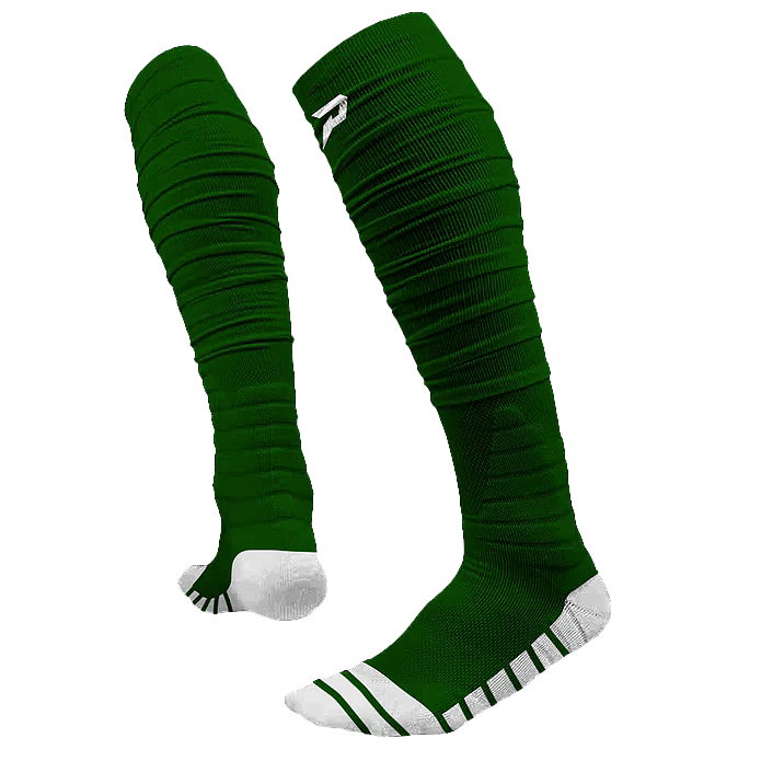 Phenom Elite Quantum Knit extra-long padded scrunch socks — dark green, performance baseball socks