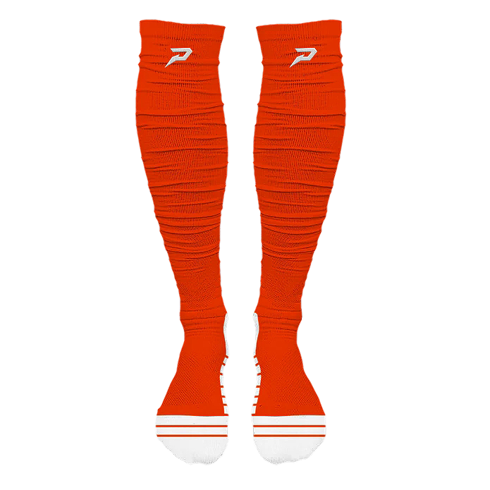 Phenom Elite Quantum Knit extra-long padded scrunch socks — detail of padded cushion construction