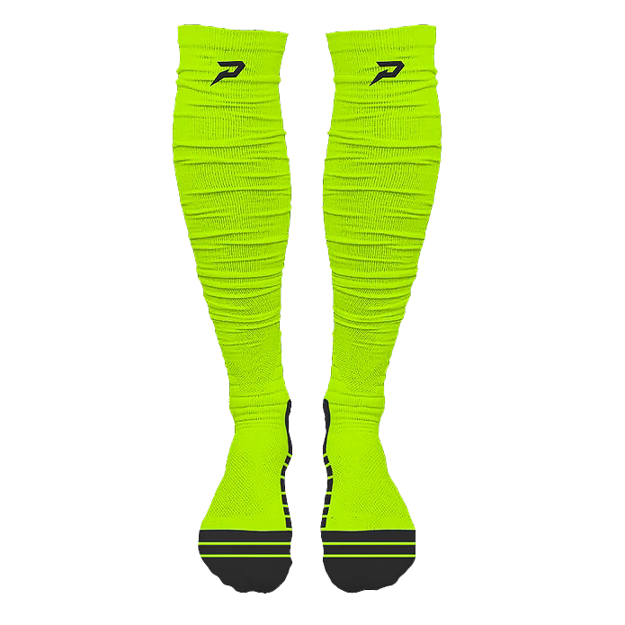 Phenom Elite Quantum Knit extra-long padded scrunch socks — alternate angle showing extra-long height