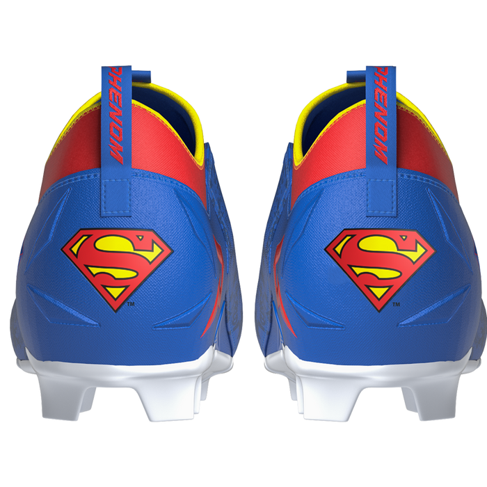 Phenom Elite Superman cleat — back view showing shield detail