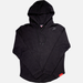 Phenom Elite Baseball Performance Scooped Hem Hoodie — black, oversized scooped hem silhouette with embroidered Phenom logo