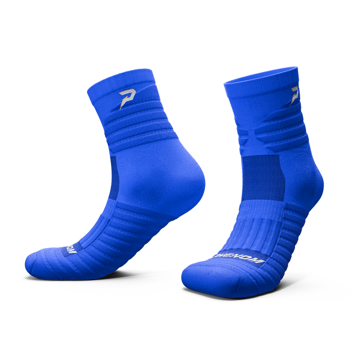 Phenom Elite Quantum Knit padded quarter socks — royal blue, performance baseball and softball socks