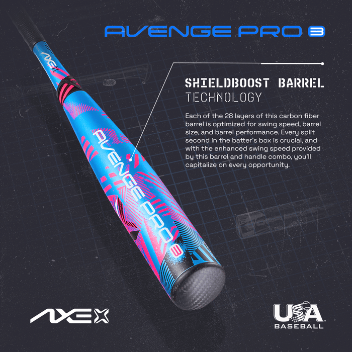 Axe Avenge Pro 3 USA Baseball Bat | -10 | Standard Handle