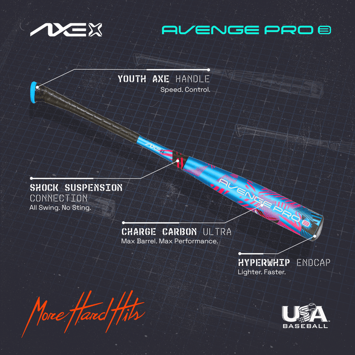 Axe Avenge Pro 3 USA Baseball Bat | -10 | Standard Handle