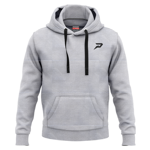 Phenom Elite Baseball Waffle Knit hoodie — textured waffle-knit fabric with lined hood, premium baseball lifestyle layering piece