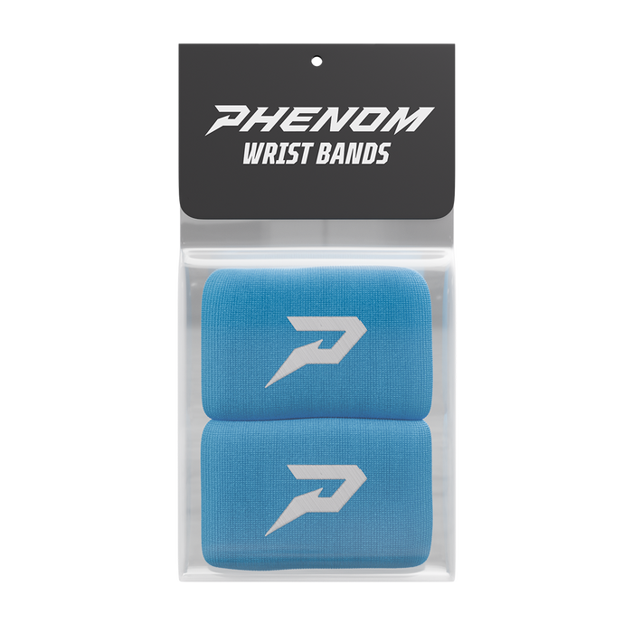 Phenom Elite Quantum Knit wrist bands — columbia blue pair