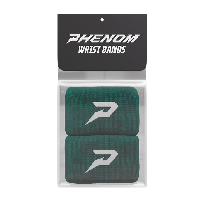 Phenom Elite Quantum Knit wrist bands — dark green pair