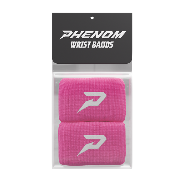 Phenom Elite Quantum Knit wrist bands — pink pair
