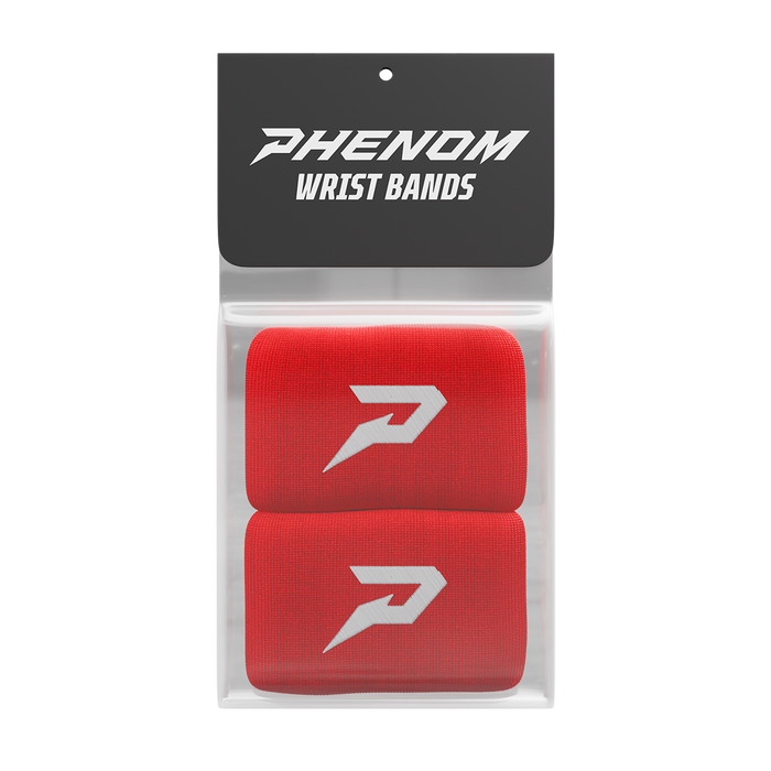 Phenom Elite Quantum Knit wrist bands — red pair