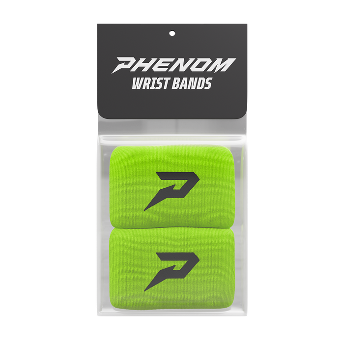 Phenom Elite Quantum Knit wrist bands — slime green pair