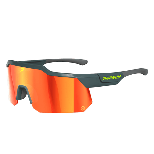 Phenom Focus Performance Sunglasses — Heat Wave orange wraparound athletic sunglasses, front view
