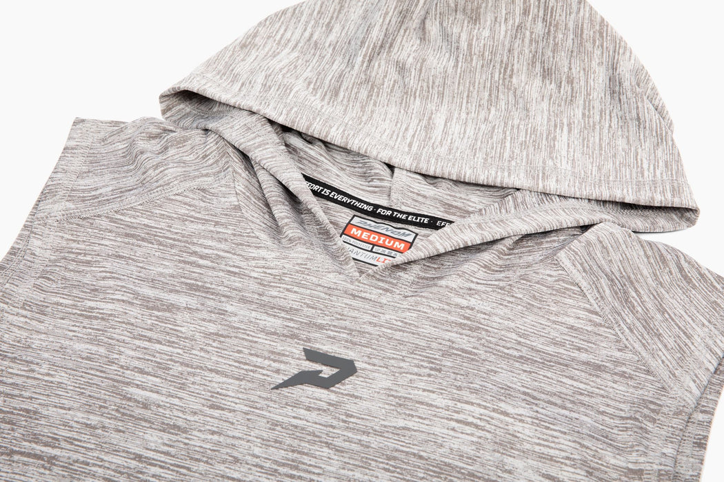 Quantum Lite Performance Raglan Sleeveless Hoodie - Heather Grey